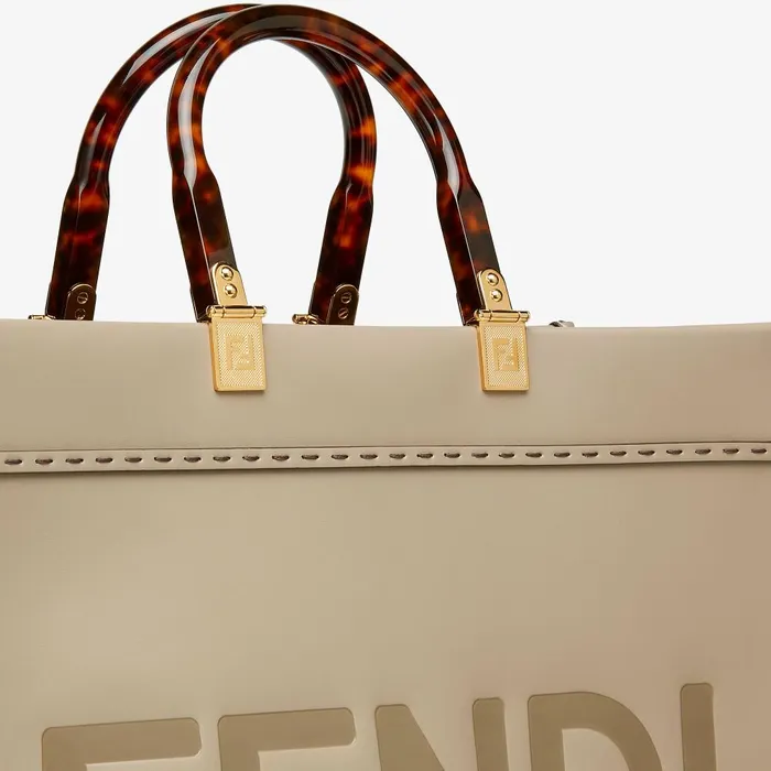 Fendi Tote Bags Fendi Sunshine Medium Dove Gray Leather Shopper 8211 Women