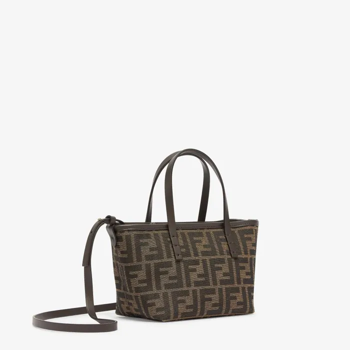 Fendi Tote Bags Mini Roll Brown FF Jacquard Mini Bag 8211 Women