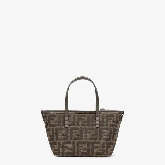 Fendi Tote Bags Mini Roll Brown FF Jacquard Mini Bag 8211 Women
