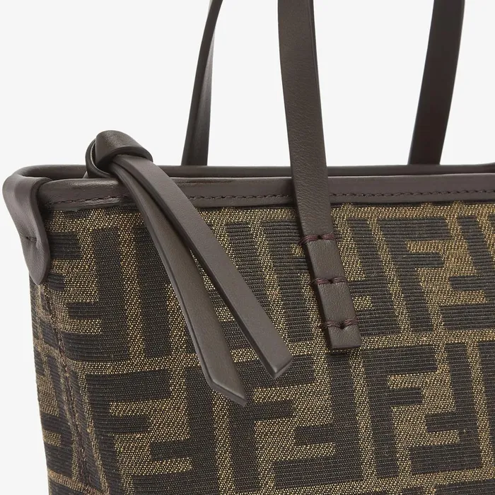 Fendi Tote Bags Mini Roll Brown FF Jacquard Mini Bag 8211 Women