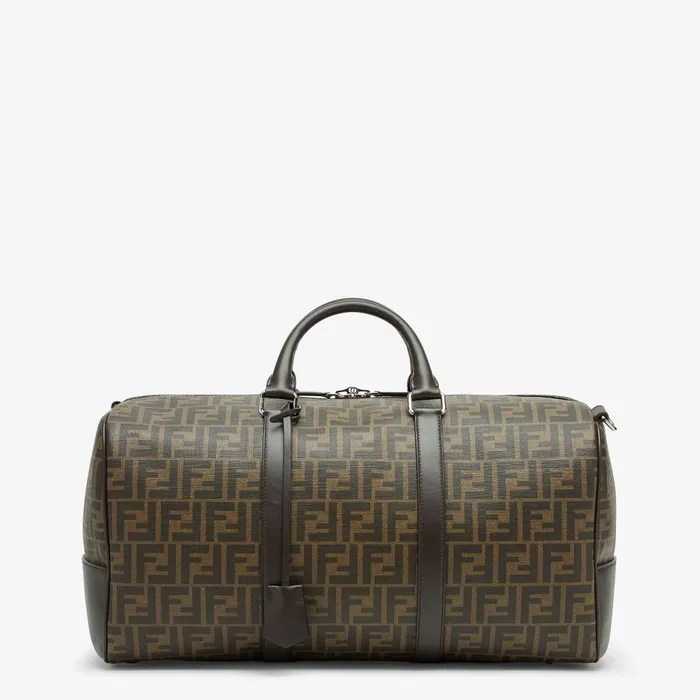 Fendi Travel Medium FF Duffle Large Brown FF Fabric Bag 8211 Men