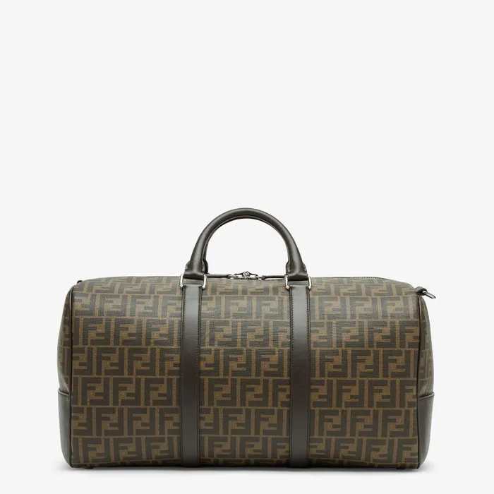 Fendi Travel Medium FF Duffle Large Brown FF Fabric Bag 8211 Men