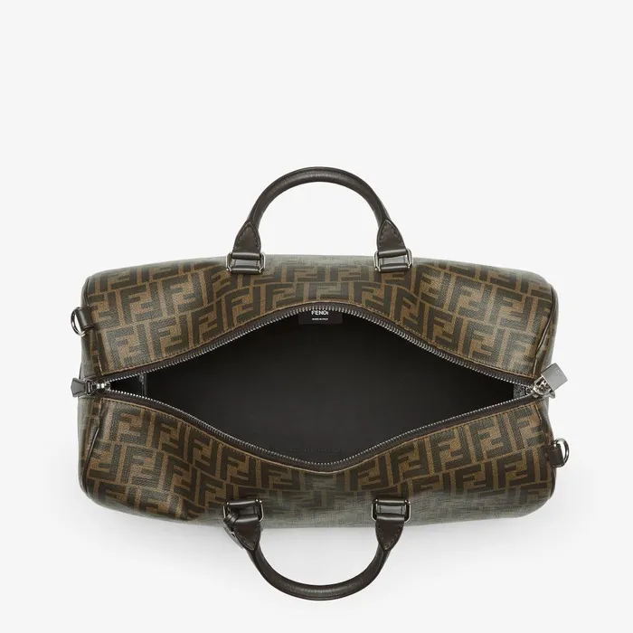 Fendi Travel Medium FF Duffle Large Brown FF Fabric Bag 8211 Men