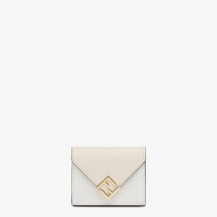 Fendi Wallets FF Diamonds Wallet White Leather Wallet 8211 Women