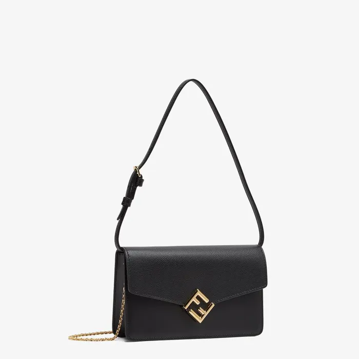 Fendi Wallets On Chain FF Diamonds Wallet On Chain Black Leather Wallet 8211 Women