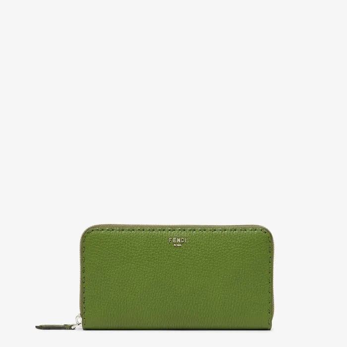 Fendi Wallets ZipperAround Selleria Green Selleria Wallet With 164 Handsewn Stitches 8211 Men