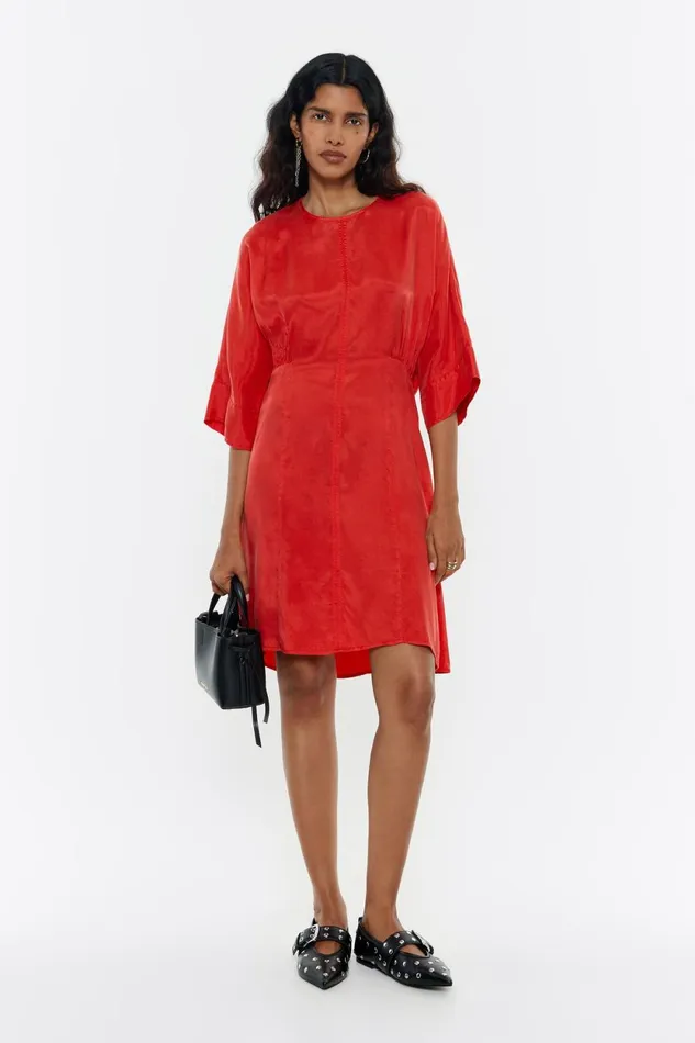 Fitted Flared Dress Red Women Bimba Y Lola Dresses And Jumpsuits Fitted Flared Dress Red Women Bimba Y Lola Dresses And Jumpsuits
