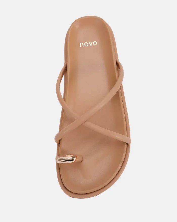 Flat Sandals NOVO Shoes Women RADDIX CAMEL Sandals
