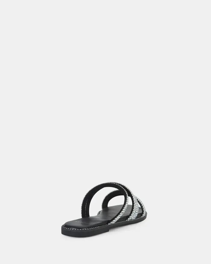 Flat Sandals NOVO Shoes Women STARRY BLACK