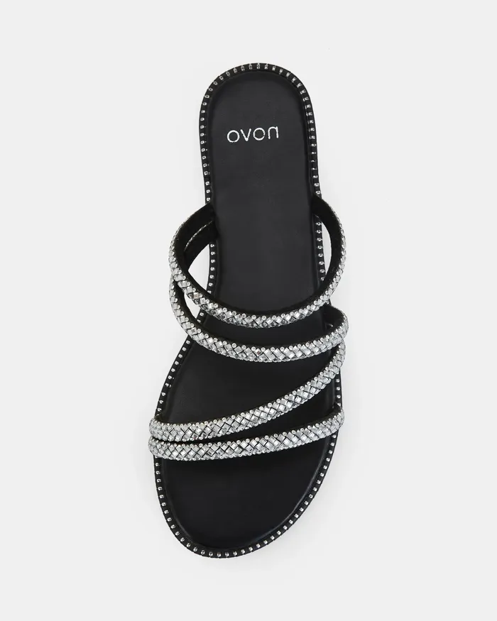 Flat Sandals NOVO Shoes Women STARRY BLACK