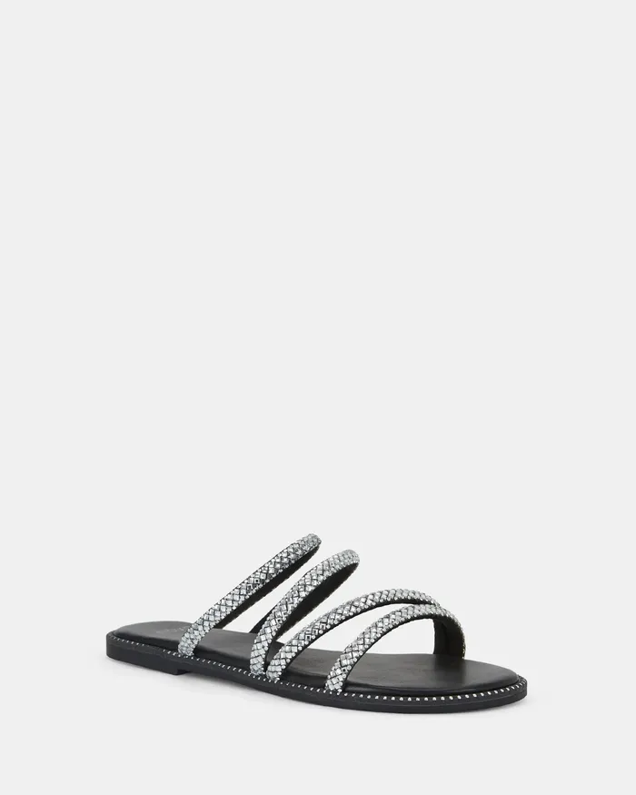 Flat Sandals NOVO Shoes Women STARRY BLACK
