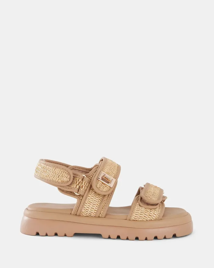 Flat Sandals TOBIAS RAFFIA Strappy Sandals NOVO Shoes Women