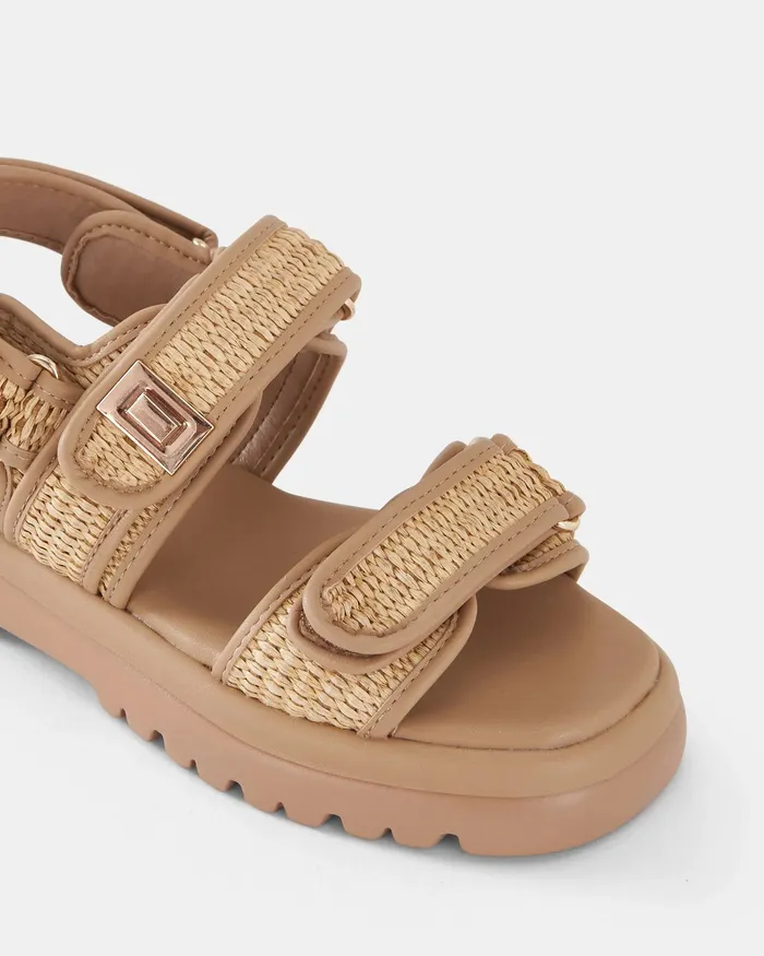 Flat Sandals TOBIAS RAFFIA Strappy Sandals NOVO Shoes Women