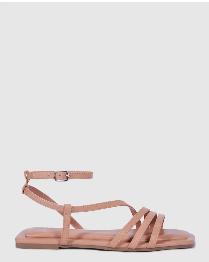 Flat Sandals Women NOVO Shoes TAHIRA CAMEL