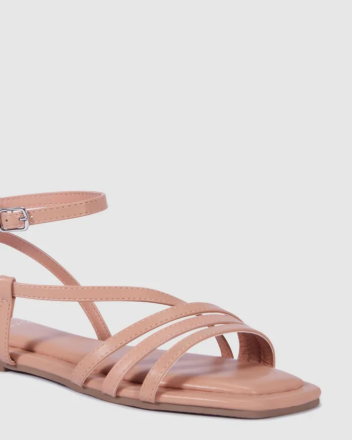 Flat Sandals Women NOVO Shoes TAHIRA CAMEL