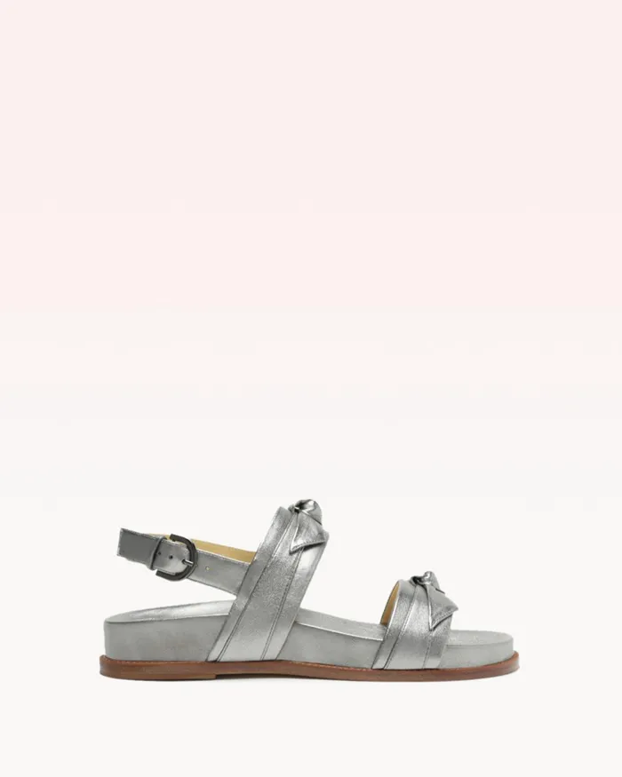 Flats Women Alexandre Birman Alexandre Birman Clarita Sport Sandal 8211 Silver Flat Sandals 8211 Luxury Comfortable Sandals Graphite