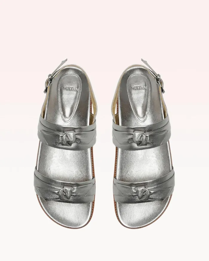 Flats Women Alexandre Birman Alexandre Birman Clarita Sport Sandal 8211 Silver Flat Sandals 8211 Luxury Comfortable Sandals Graphite