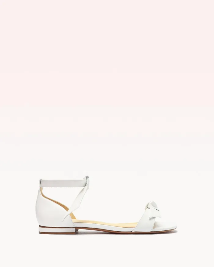Flats Women Alexandre Birman Clarita Flat Sandal In Nappa Leather Alexandre Birman White