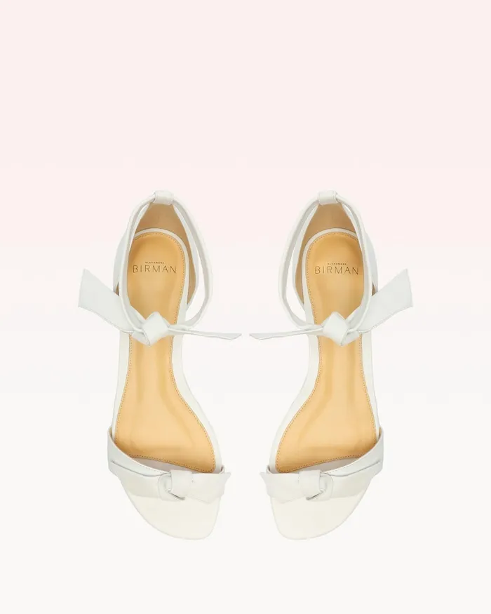 Flats Women Alexandre Birman Clarita Flat Sandal In Nappa Leather Alexandre Birman White