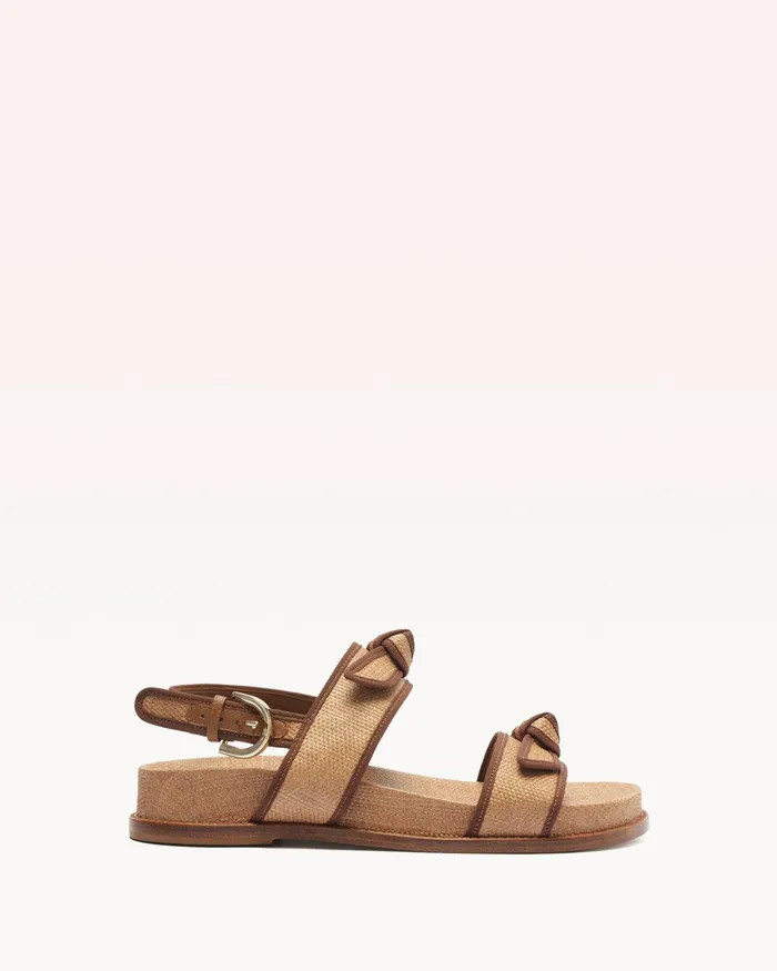 Flats Women Alexandre Birman Grosgrain Raffia Sport Sandal Espresso