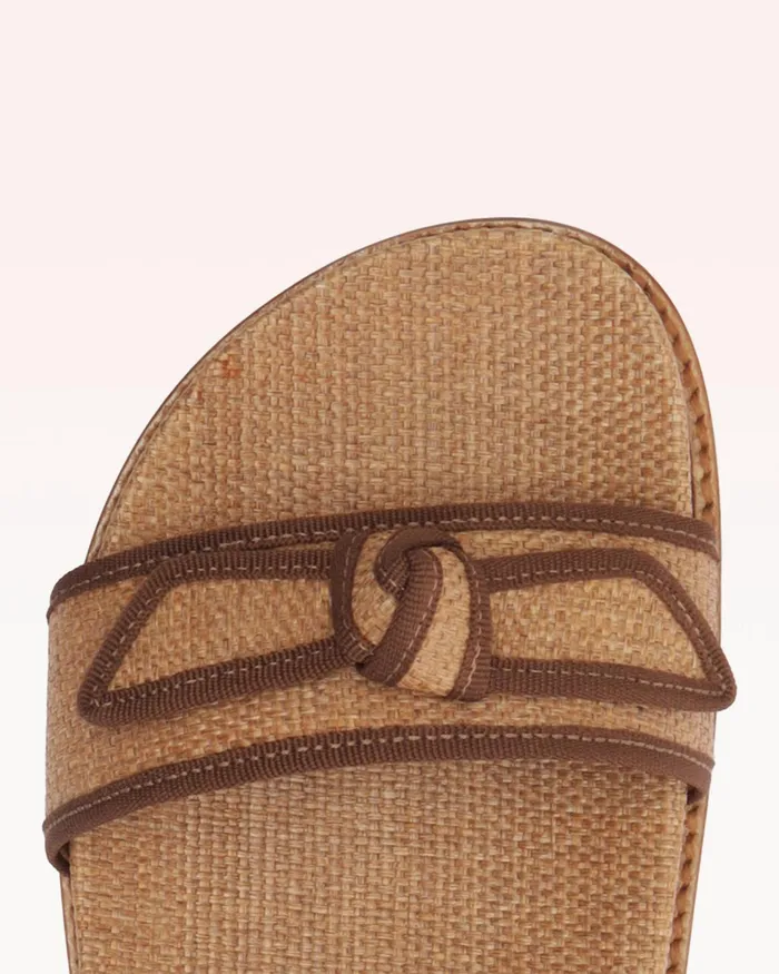 Flats Women Alexandre Birman Grosgrain Raffia Sport Sandal Espresso