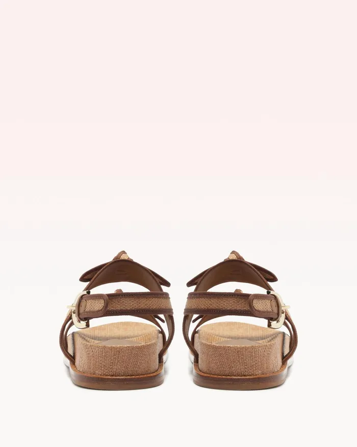 Flats Women Alexandre Birman Grosgrain Raffia Sport Sandal Espresso