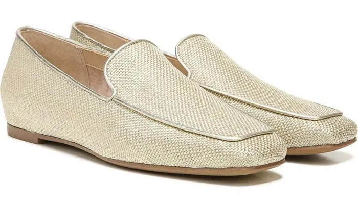 Flats Women Franco Sarto Franco Averly 2 Loafer Pale Gold Raffia