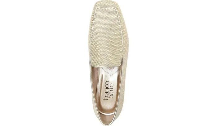 Flats Women Franco Sarto Franco Averly 2 Loafer Pale Gold Raffia