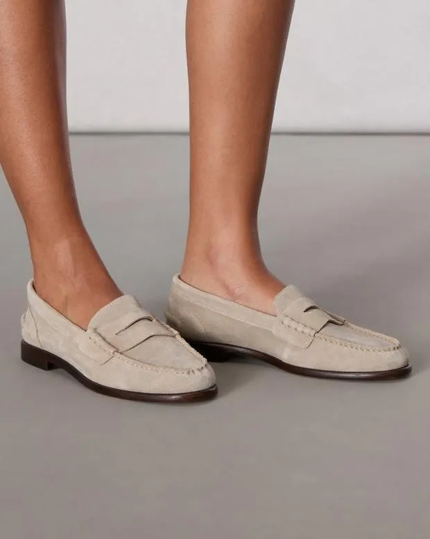 Flats Women Rag and Bone Carter Suede Loafer Light Sand Suede Flats Women Rag and Bone Carter Suede Loafer Light Sand Suede