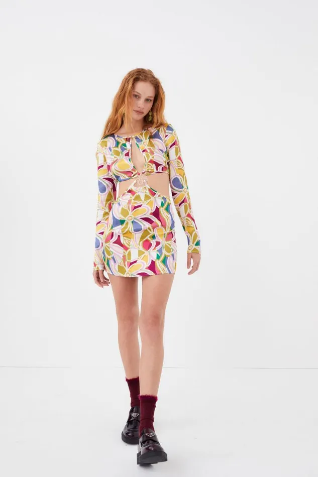 For Love and Lemons Dresses Thora Long Sleeve Mini Dress Green 8211 Women For Love and Lemons Dresses Thora Long Sleeve Mini Dress Green 8211 Women