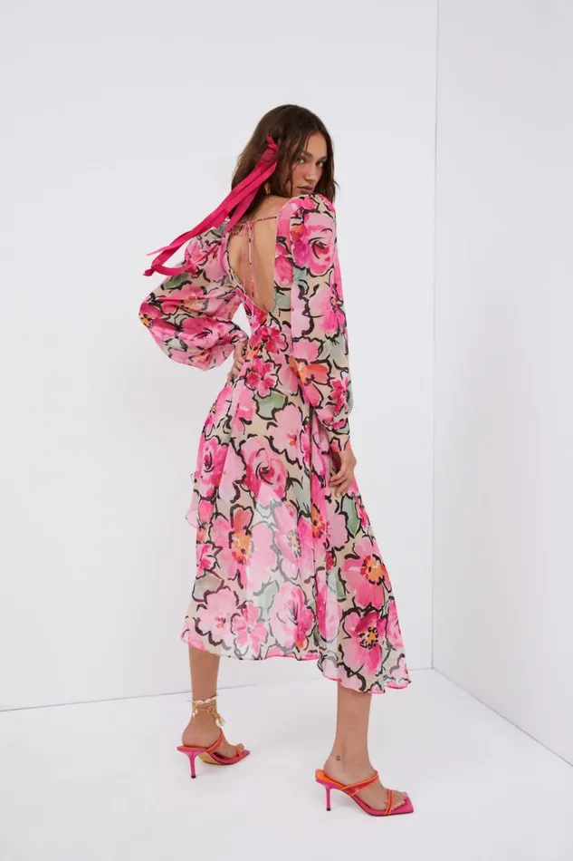 For Love and Lemons Dresses Tiana Midi Dress Pink 8211 Women For Love and Lemons Dresses Tiana Midi Dress Pink 8211 Women