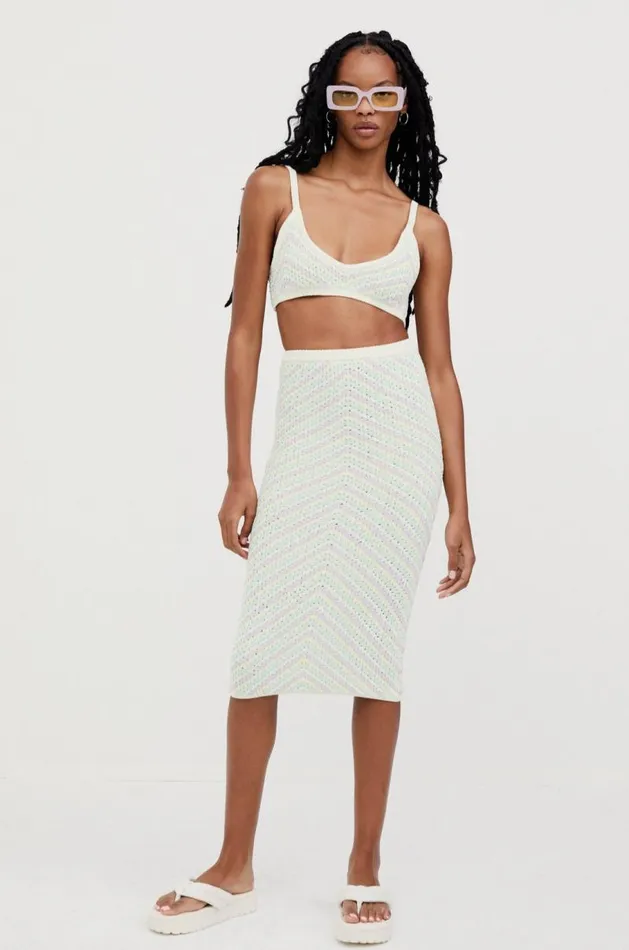 For Love and Lemons Knitwear Bette Midi Skirt Lavender 8211 Women For Love and Lemons Knitwear Bette Midi Skirt Lavender 8211 Women