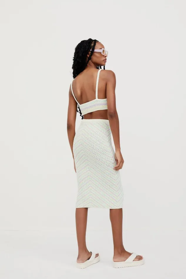 For Love and Lemons Knitwear Bette Midi Skirt Lavender 8211 Women For Love and Lemons Knitwear Bette Midi Skirt Lavender 8211 Women