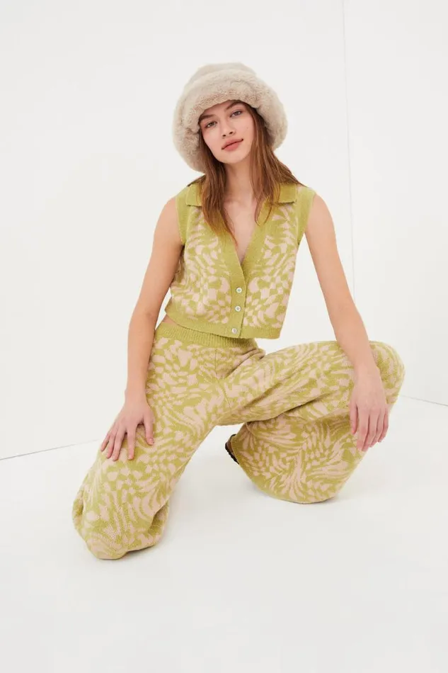 For Love and Lemons Knitwear Simone Pant Green 8211 Women For Love and Lemons Knitwear Simone Pant Green 8211 Women