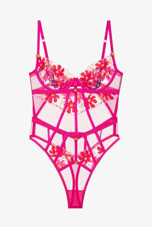 For Love and Lemons Lingerie Anemone Floral Teddy Pink 8211 Women For Love and Lemons Lingerie Anemone Floral Teddy Pink 8211 Women