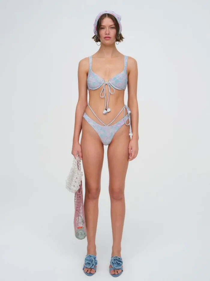 For Love and Lemons Swim Cole Underwire Bikini Top Blue 8211 Women For Love and Lemons Swim Cole Underwire Bikini Top Blue 8211 Women