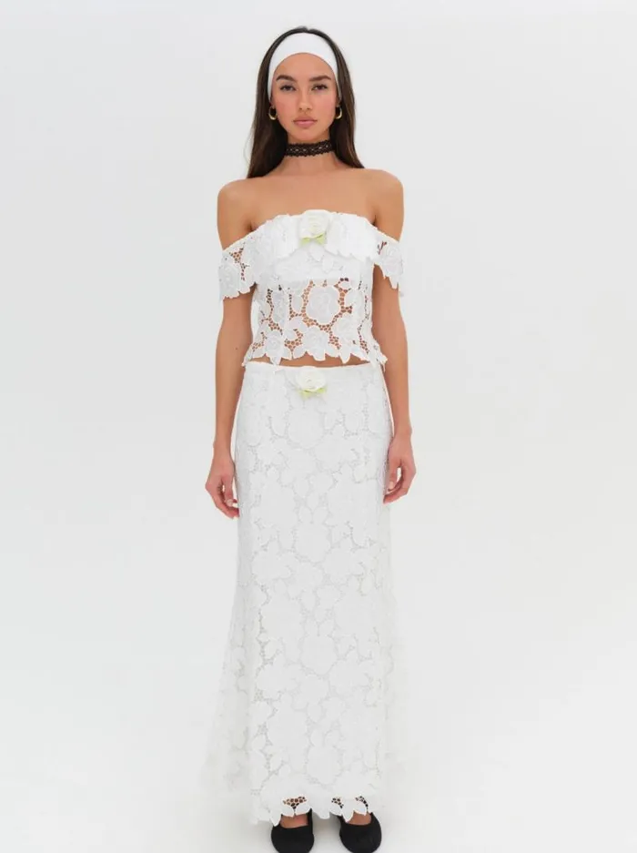 For Love and Lemons Tops Claudia Off Shoulder Top White 8211 Women For Love and Lemons Tops Claudia Off Shoulder Top White 8211 Women