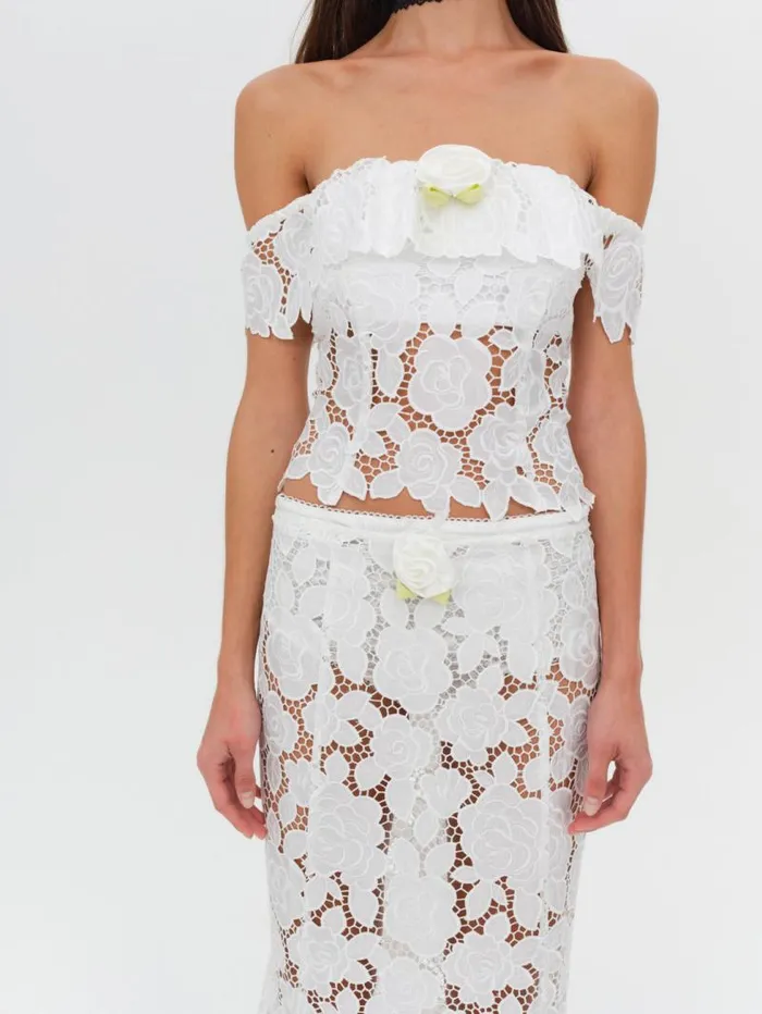 For Love and Lemons Tops Claudia Off Shoulder Top White 8211 Women For Love and Lemons Tops Claudia Off Shoulder Top White 8211 Women