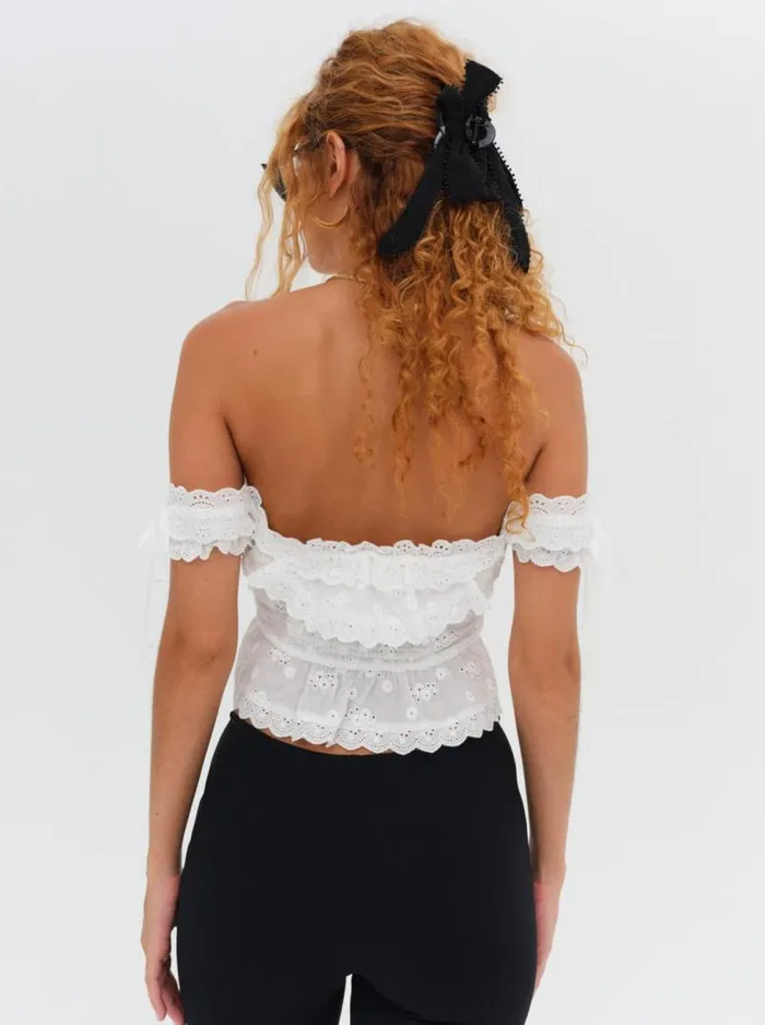 For Love and Lemons Tops Marlowe OffShoulder Top White 8211 Women For Love and Lemons Tops Marlowe OffShoulder Top White 8211 Women