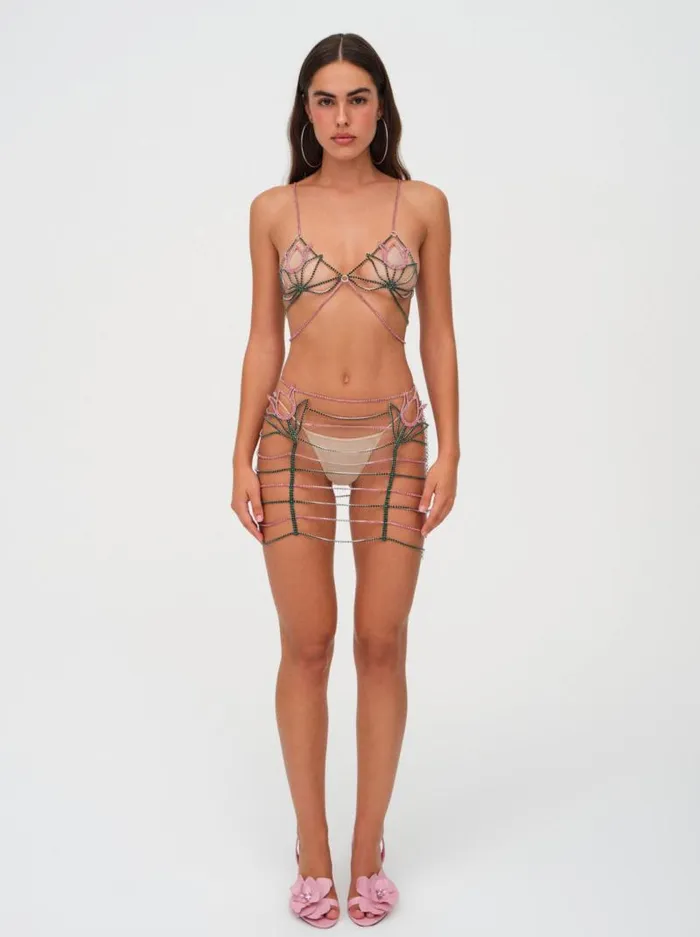 For Love and Lemons Tops Tulip Rhinestone Bralette Pink 8211 Women For Love and Lemons Tops Tulip Rhinestone Bralette Pink 8211 Women