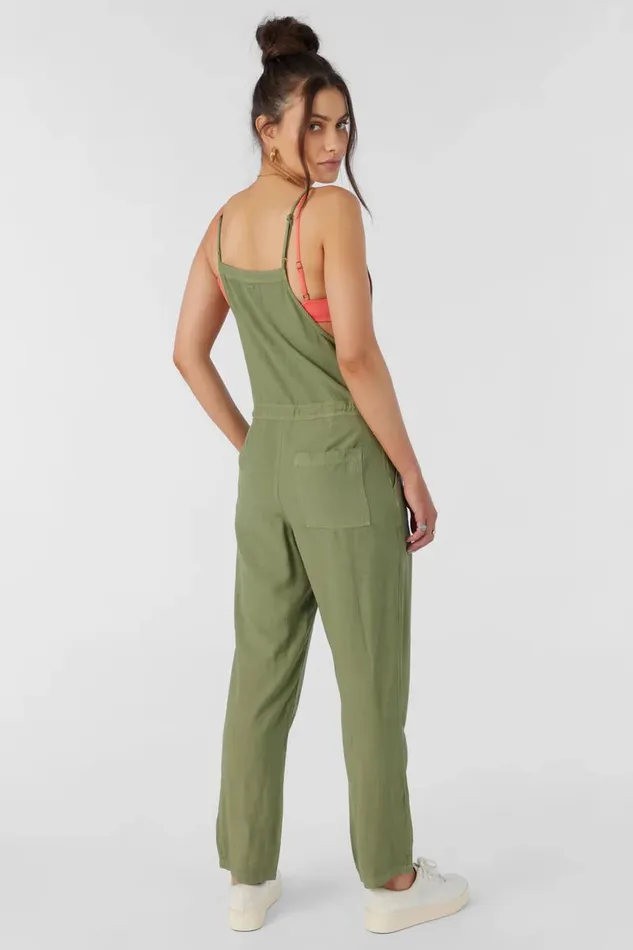 FRANCINA TWILL JUMPSUIT Oil Green Women O039NEILL Clothing