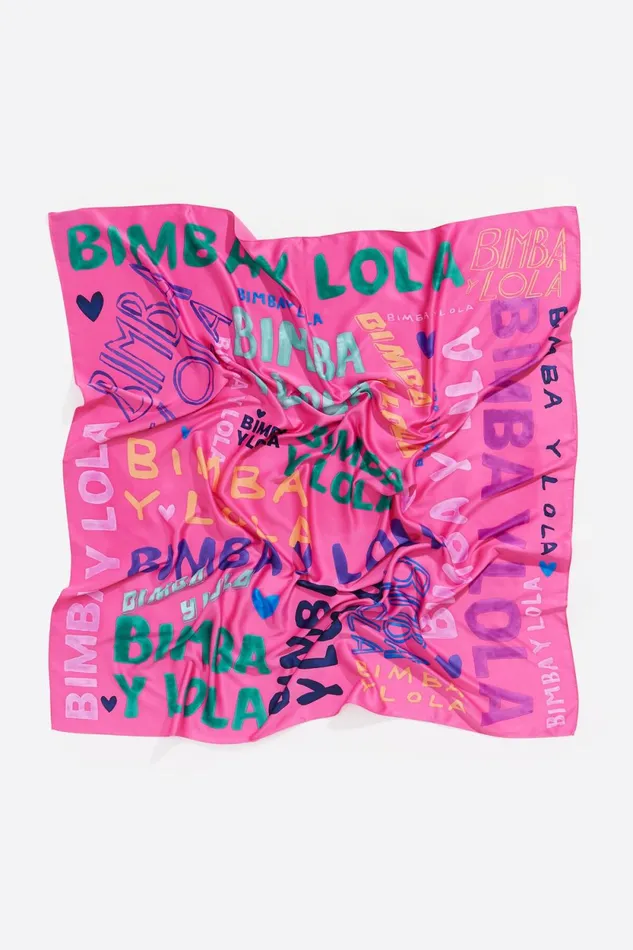 Fuchsia Watercolor Logos Scarf Fuchsia Women Bimba Y Lola Scarves Fuchsia Watercolor Logos Scarf Fuchsia Women Bimba Y Lola Scarves