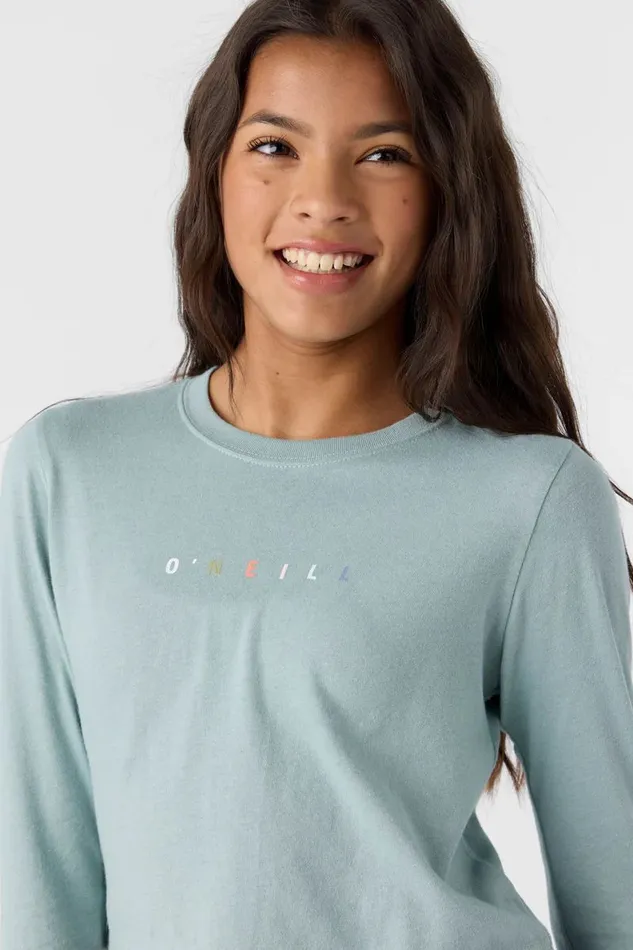 GIRL039S BRANDED LONG SLEEVE TEE Silver Blue Kids O039NEILL Girl039S Clothing