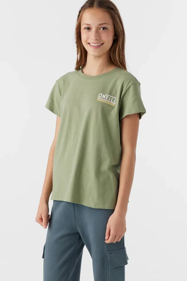 GIRL039S HIDEOUT TEE Oil Green Kids O039NEILL Girl039S Clothing