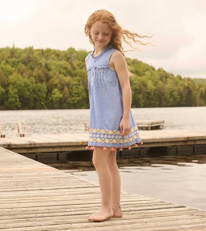 Girls Chambray Pintuck Dress Hatley