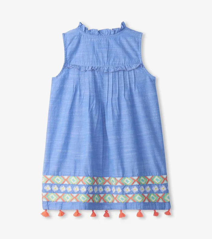 Girls Chambray Pintuck Dress Hatley