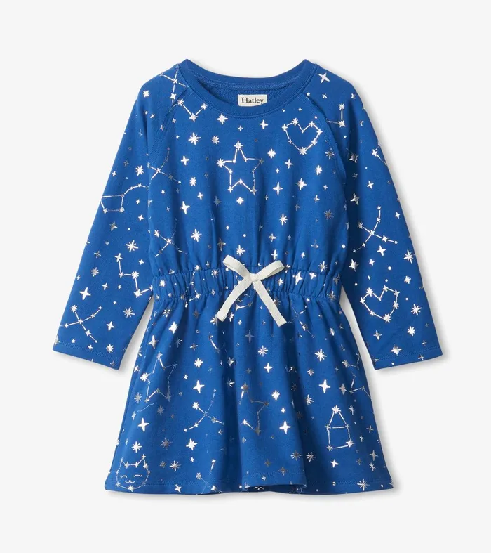 Girls Constellations Waist Terry Dress Hatley
