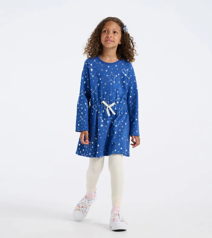 Girls Constellations Waist Terry Dress Hatley