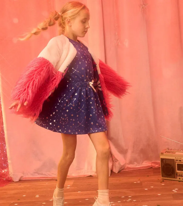 Girls Constellations Waist Terry Dress Hatley