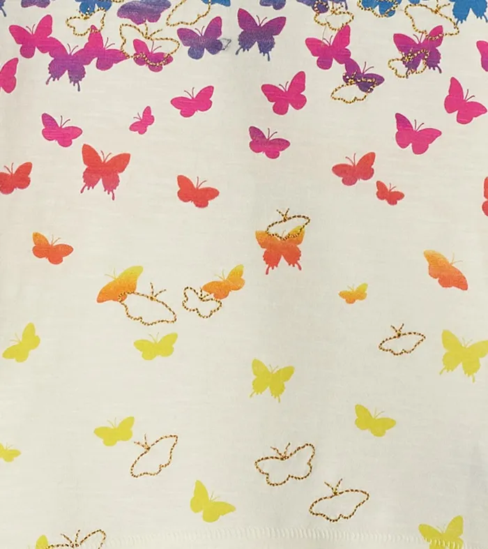 Girls Falling Butterflies Long Sleeve Graphic Tee Hatley